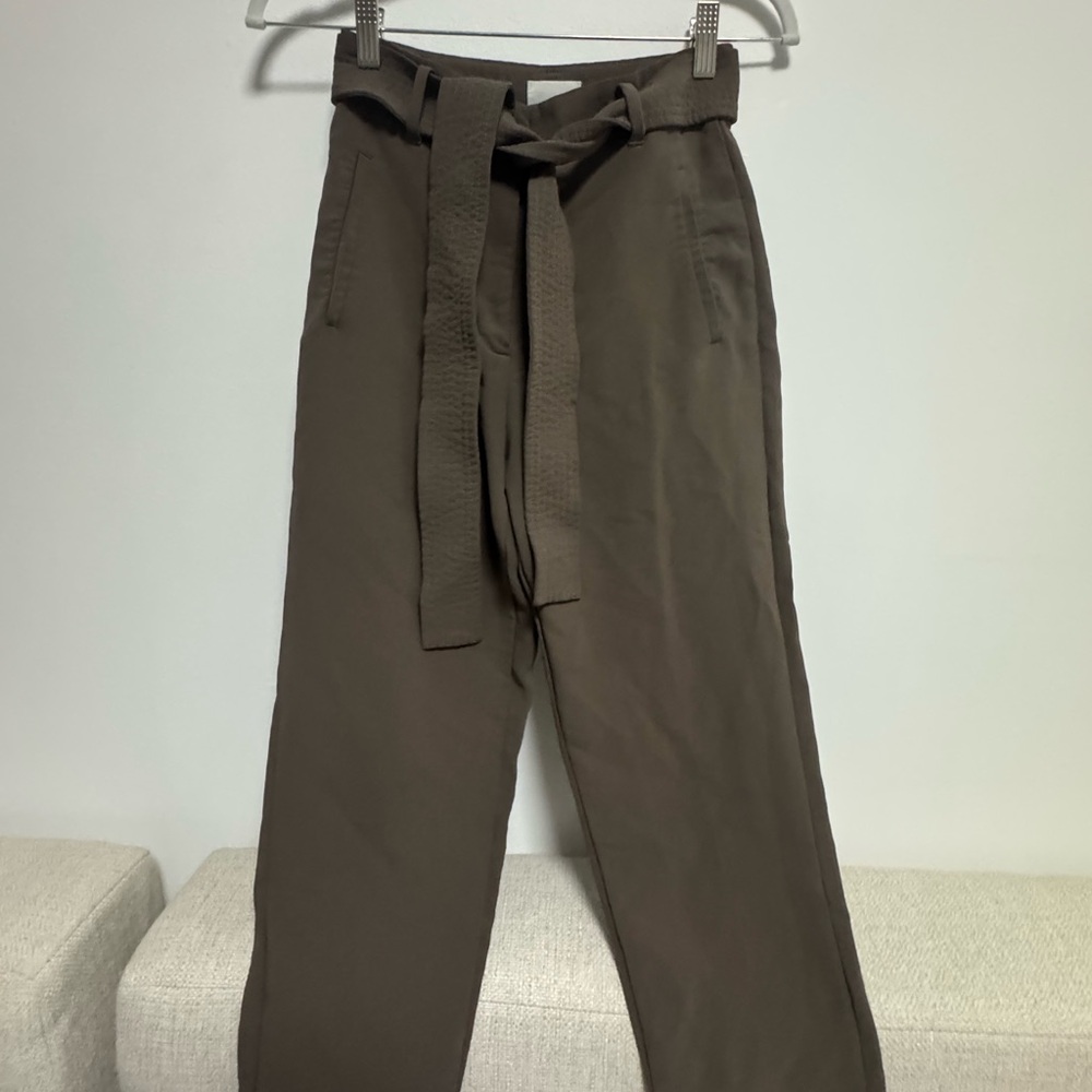 Aritzia Wilfred Front Tie Pant Brown
